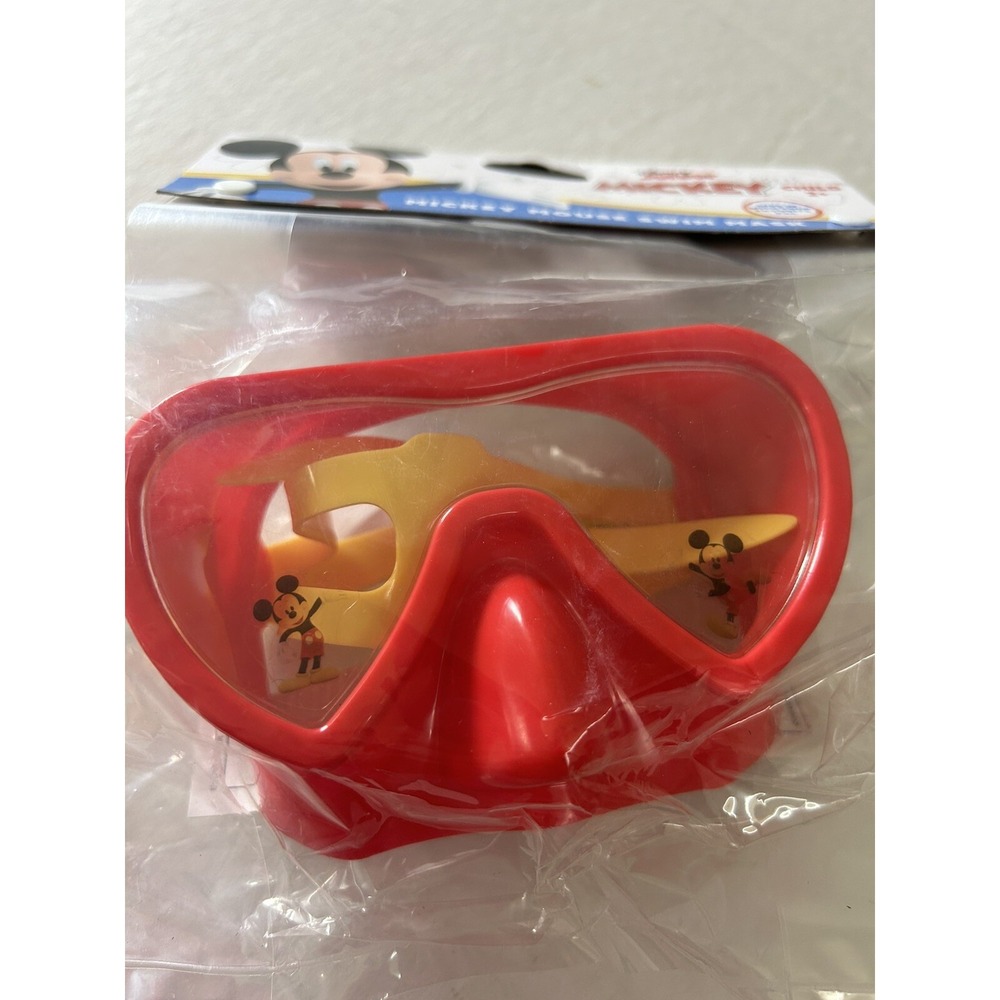 Mickey Mouse Swim Mask Ages 2+ Red Disney Junior Swimming Pool New Goggles BxCC